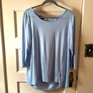 Jones New York Light Blue Top Open Back - L